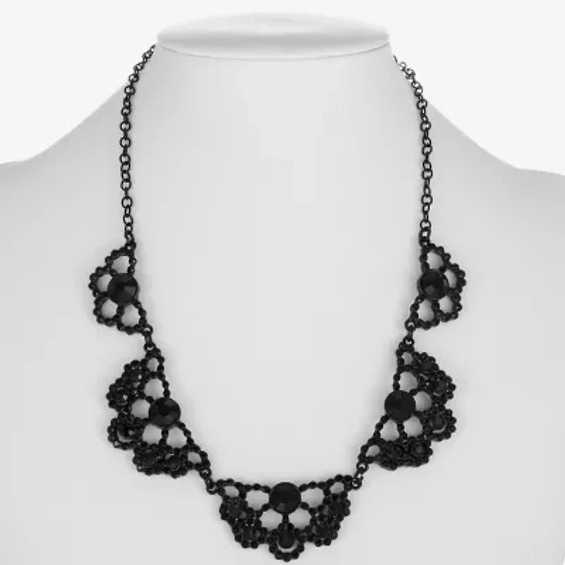 Mixit Womens Black 17 Inch Collar Necklace