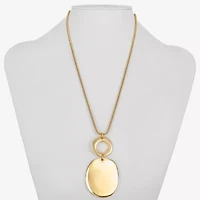 Liz Claiborne Womens Round 17 Inch Pendant Necklace