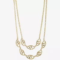 Liz Claiborne Open Work Layered Womens 17 Inch Strand Necklace