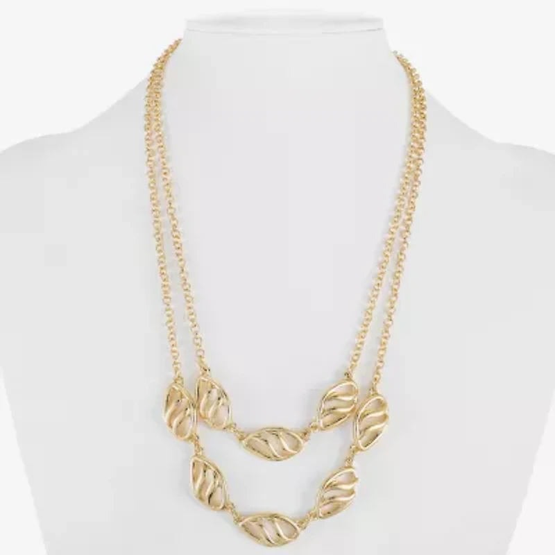 Liz Claiborne Open Work Layered Womens 17 Inch Strand Necklace