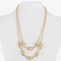 Liz Claiborne Open Work Layered Womens 17 Inch Strand Necklace