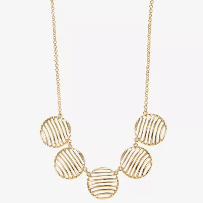 Liz Claiborne Textured Womens 17 Inch Collar Necklace