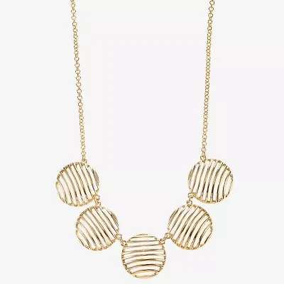 Liz Claiborne Textured Womens 17 Inch Collar Necklace