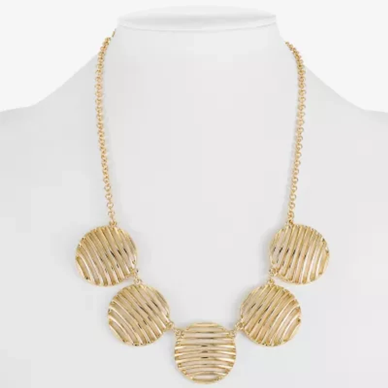 Liz Claiborne Textured Womens 17 Inch Collar Necklace