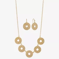 Liz Claiborne Collar Necklace And Drop Earring Womens Round 2-pc. Jewelry Set