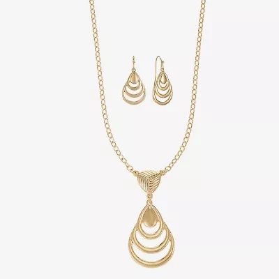 Liz Claiborne Pendant Necklace And Drop Earring Womens 2-pc. Jewelry Set