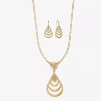 Liz Claiborne Pendant Necklace And Drop Earring Womens 2-pc. Jewelry Set