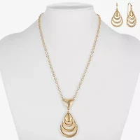 Liz Claiborne Pendant Necklace And Drop Earring Womens 2-pc. Jewelry Set