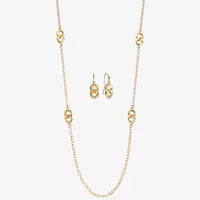 Liz Claiborne Station Necklace And Drop Earring Womens 2-pc. Jewelry Set