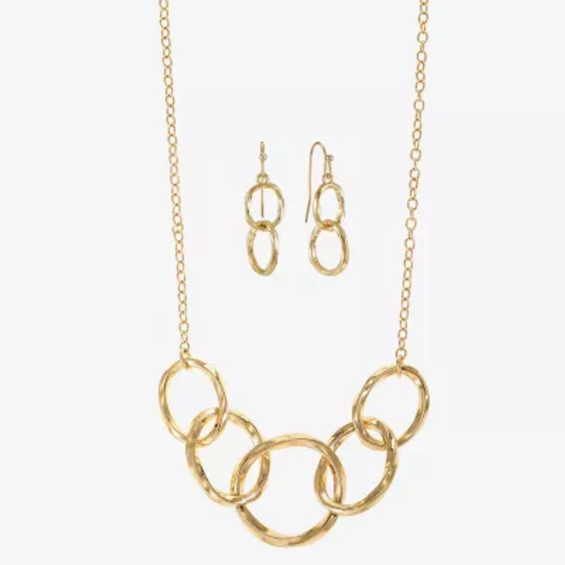 Liz Claiborne Collar Necklace And Drop Earring Womens Round 2-pc. Jewelry Set