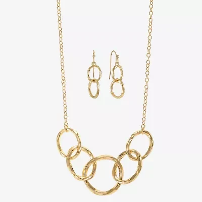 Liz Claiborne Collar Necklace And Drop Earring Womens Round 2-pc. Jewelry Set