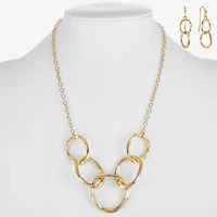 Liz Claiborne Collar Necklace And Drop Earring Womens Round 2-pc. Jewelry Set