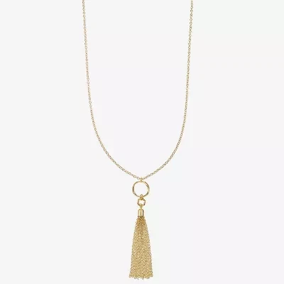 Liz Claiborne Tassel Womens 34 Inch Strand Necklace