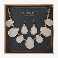 Monet Jewelry Two Tone Collar Necklace And Drop Earring Womens Glass 2-pc. Jewelry Set