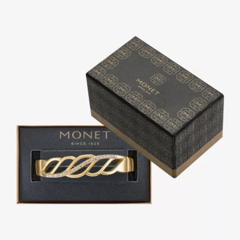 Monet Jewelry Gold Tone Womens Glass Bangle Bracelet