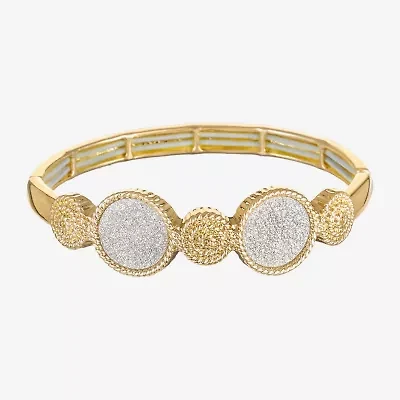 Monet Jewelry Two Tone Womens Round Bangle Bracelet