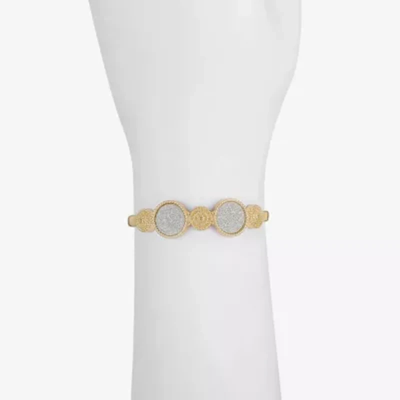 Monet Jewelry Two Tone Womens Round Bangle Bracelet