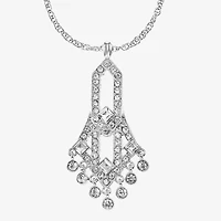 Monet Jewelry Timeless Silver Tone Womens Glass 17 Inch Pendant Necklace