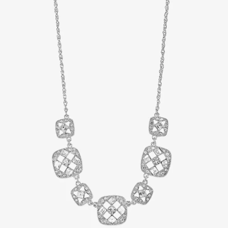 Monet Jewelry Timeless Silver Tone Womens 17 Inch Collar Necklace