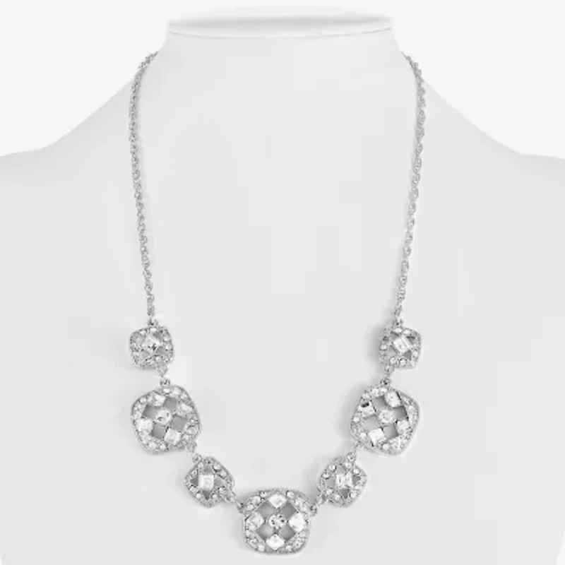 Monet Jewelry Timeless Silver Tone Womens 17 Inch Collar Necklace