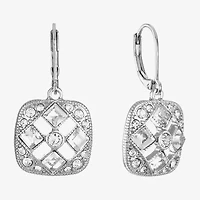Monet Jewelry Timeless Silver Tone Womens Glass Drop Earrings