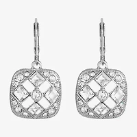 Monet Jewelry Timeless Silver Tone Womens Glass Drop Earrings