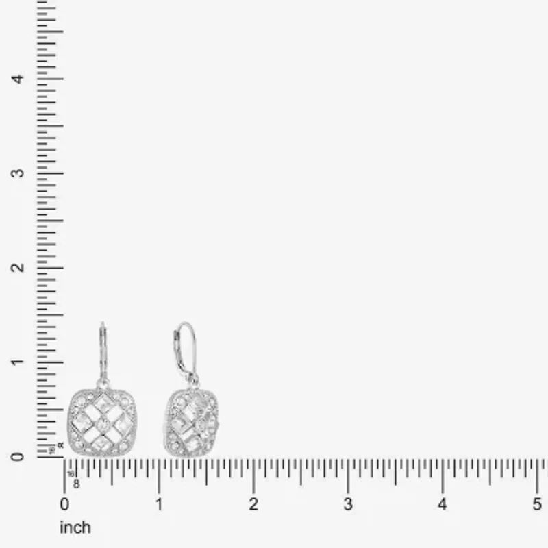 Monet Jewelry Timeless Silver Tone Womens Glass Drop Earrings