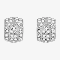 Monet Jewelry Timeless Silver Tone Huggie Womens Glass 17mm Hypoallergenic Hoop Earrings