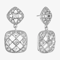 Monet Jewelry Timeless Silver Tone Womens Glass Hypoallergenic Drop Earrings