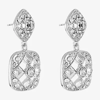 Monet Jewelry Timeless Silver Tone Womens Glass Hypoallergenic Drop Earrings