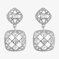 Monet Jewelry Timeless Silver Tone Womens Glass Hypoallergenic Drop Earrings