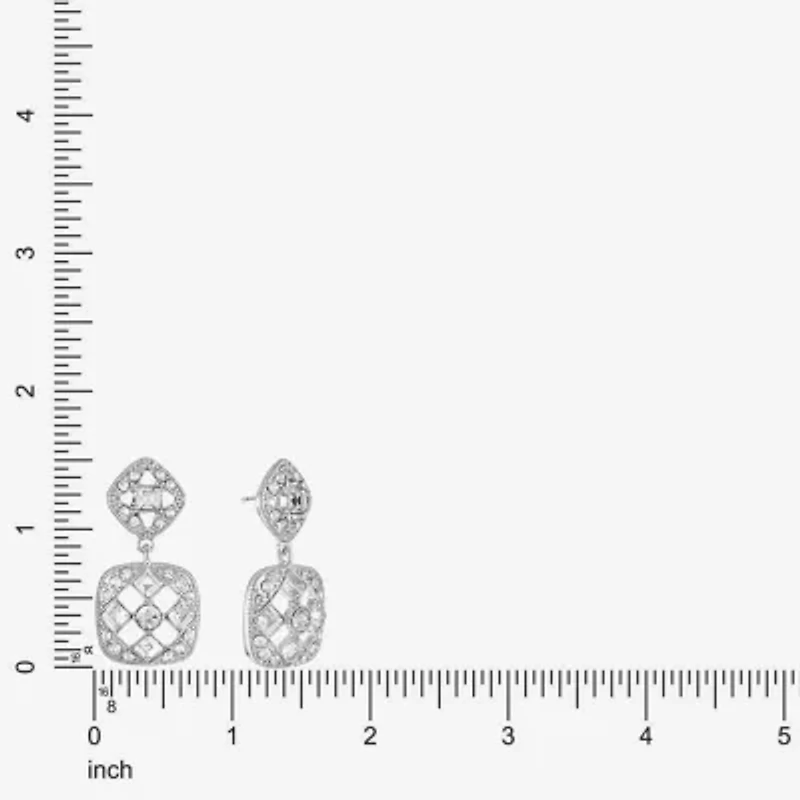 Monet Jewelry Timeless Silver Tone Womens Glass Hypoallergenic Drop Earrings