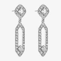 Monet Jewelry Timeless Silver Tone Womens Glass Hypoallergenic Drop Earrings