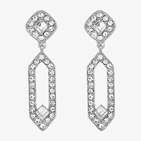Monet Jewelry Timeless Silver Tone Womens Glass Hypoallergenic Drop Earrings