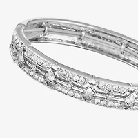 Monet Jewelry Timeless Silver Tone Womens Glass Stretch Bracelet