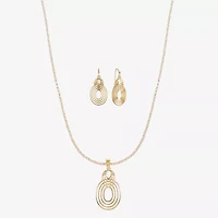 Liz Claiborne Open Work Pendant Necklace And Drop Earring Womens 2-pc. Jewelry Set