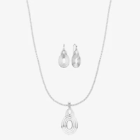 Liz Claiborne Open Work Pendant Necklace And Drop Earring Womens 2-pc. Jewelry Set