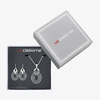 Liz Claiborne Open Work Pendant Necklace And Drop Earring Womens 2-pc. Jewelry Set