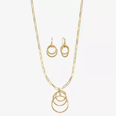 Liz Claiborne Pendant Necklace And Drop Earring Womens Round 2-pc. Jewelry Set