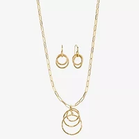 Liz Claiborne Pendant Necklace And Drop Earring Womens Round 2-pc. Jewelry Set