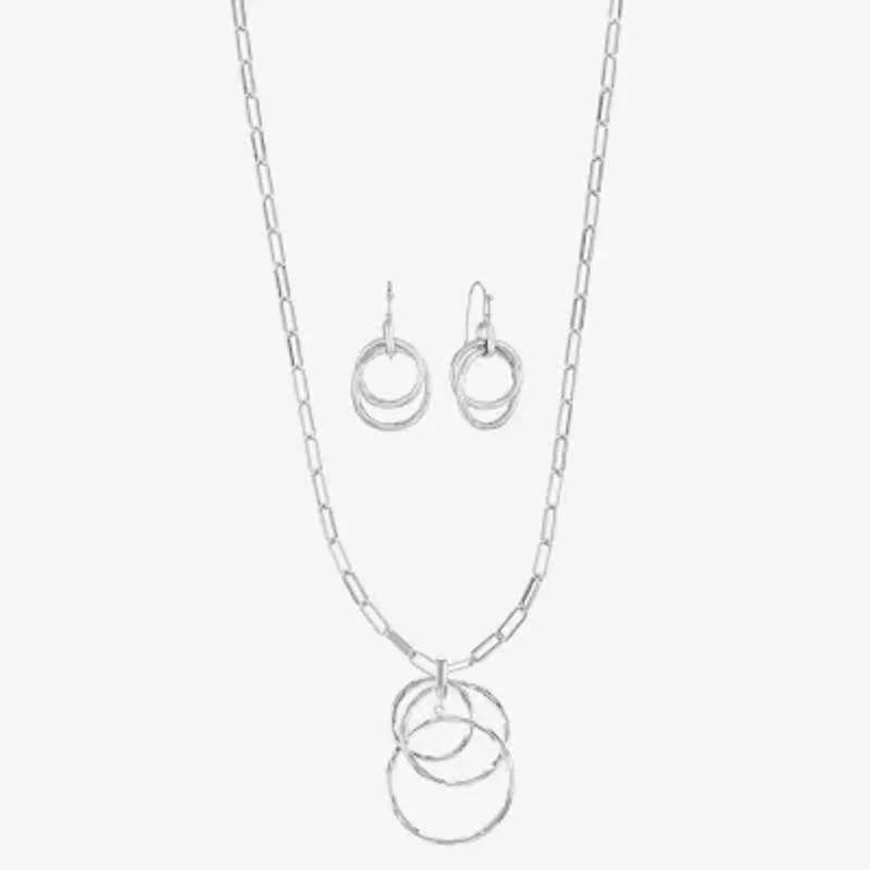 Liz Claiborne Pendant Necklace And Drop Earring Womens Round 2-pc. Jewelry Set