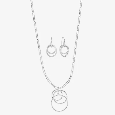 Liz Claiborne Pendant Necklace And Drop Earring Womens Round 2-pc. Jewelry Set