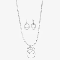 Liz Claiborne Pendant Necklace And Drop Earring Womens Round 2-pc. Jewelry Set