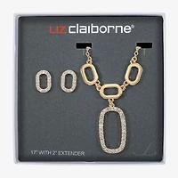 Liz Claiborne Y Necklace And Stud Earring Womens Glass Hypoallergenic 2-pc. Jewelry Set