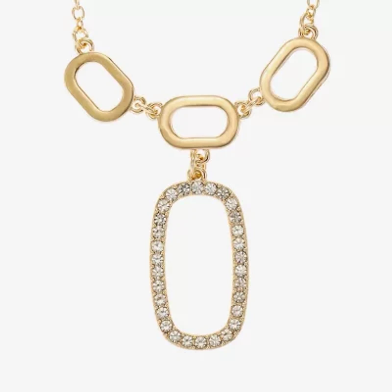 Liz Claiborne Y Necklace And Stud Earring Womens Glass Hypoallergenic 2-pc. Jewelry Set