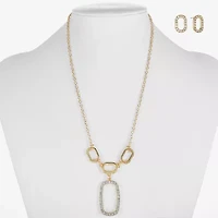 Liz Claiborne Y Necklace And Stud Earring Womens Glass Hypoallergenic 2-pc. Jewelry Set