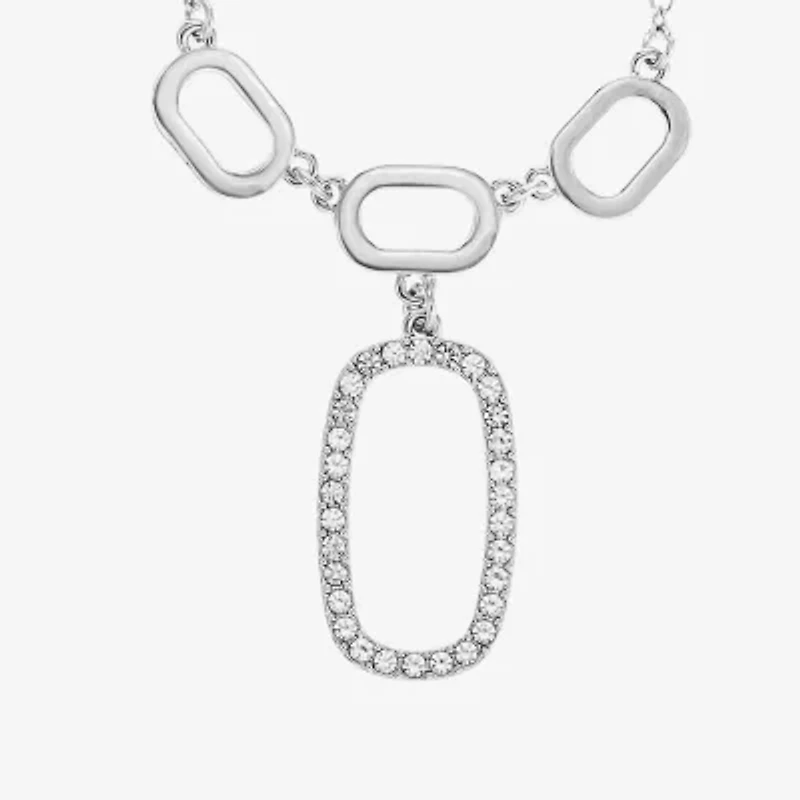 Liz Claiborne Y Necklace And Stud Earring Womens Glass Hypoallergenic 2-pc. Jewelry Set