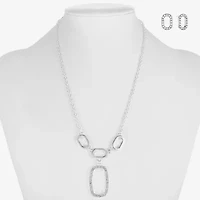 Liz Claiborne Y Necklace And Stud Earring Womens Glass Hypoallergenic 2-pc. Jewelry Set