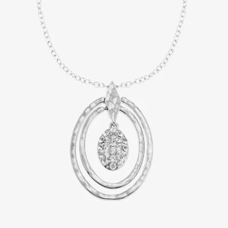 Liz Claiborne Orbital Pendant Necklace And Stud Earring Womens Glass Hypoallergenic 2-pc. Jewelry Set