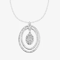 Liz Claiborne Orbital Pendant Necklace And Stud Earring Womens Glass Hypoallergenic 2-pc. Jewelry Set